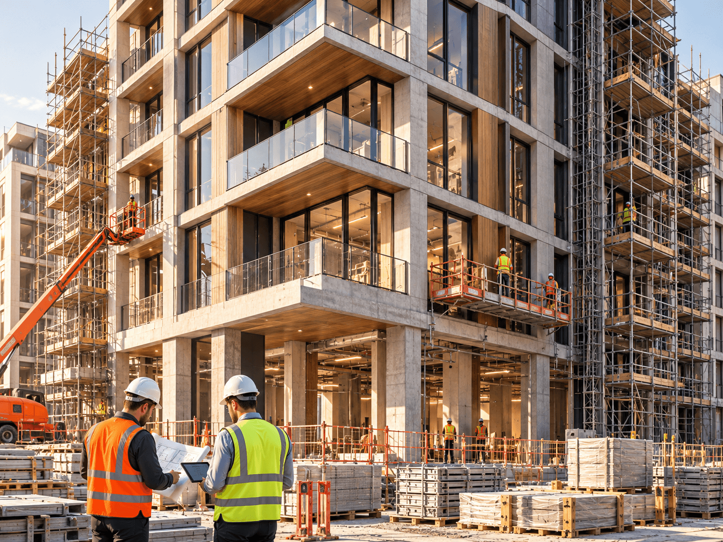 modern apartment construction site